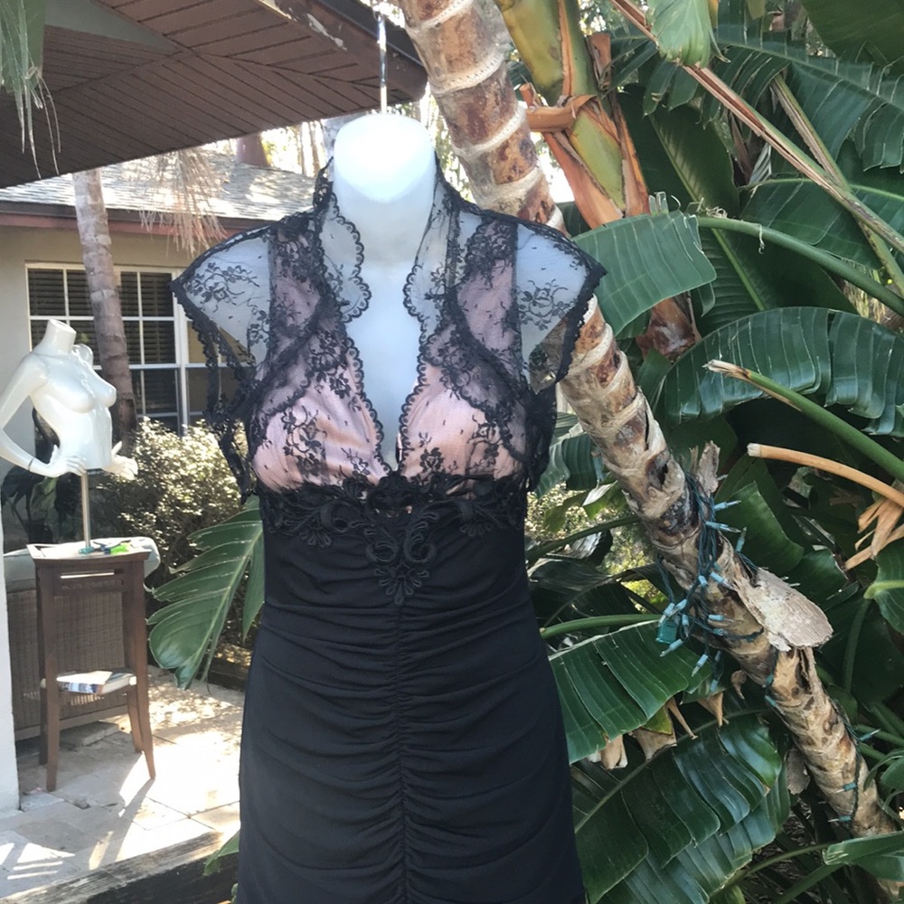 Vintage Scott McClintock romantic lace drop waist slip dress and bolero